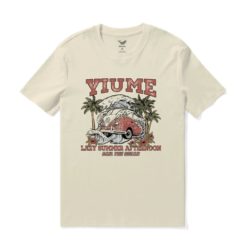 Castlebeard Hawaiian Tee For Men Sail the Ocean Tee Crew Neck 100% Cotton By Yakima