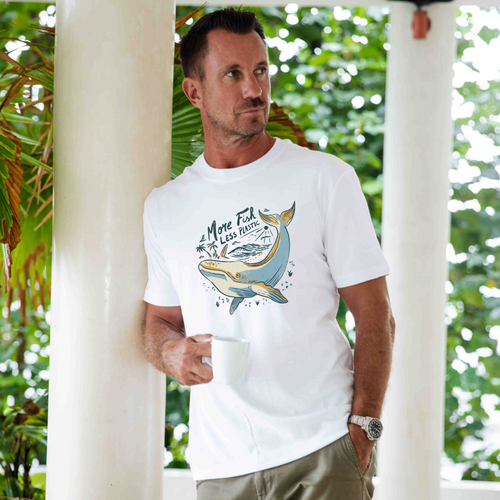 Castlebeard Hawaiian Tee For Men Save Our Seas Tee Crew Neck 100% Cotton By Shawn