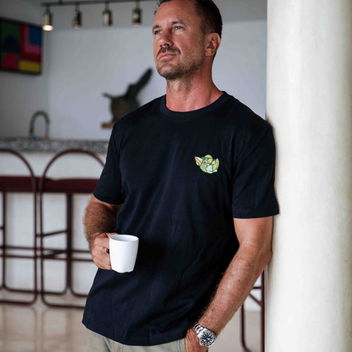 Castlebeard Hawaiian Tee For Men Takin It Slow By Loindaflow Tee Crew Neck 100% Cotton - BLACK By Laihha Organna