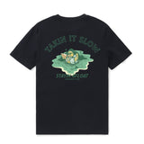 Castlebeard Hawaiian Tee For Men Takin It Slow By Loindaflow Tee Crew Neck 100% Cotton - BLACK By Laihha Organna, view 2