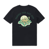 Castlebeard Hawaiian Tee For Men Taking the day off By Loindaflow Tee Crew Neck 100% Cotton - BLACK By Laihha Organna, view 2