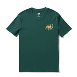 Castlebeard Hawaiian Tee For Men Taking the day off By Loindaflow Tee Crew Neck 100% Cotton - DARK GREEN By Laihha Organna, view 2