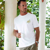 Castlebeard Hawaiian Tee For Men Taking the day off By Loindaflow Tee Crew Neck 100% Cotton - WHITE By Laihha Organna, view 2