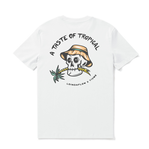 Castlebeard Hawaiian Tee For Men Taste of Tropical By Loindaflow Tee Crew Neck 100% Cotton - WHITE By Laihha Organna