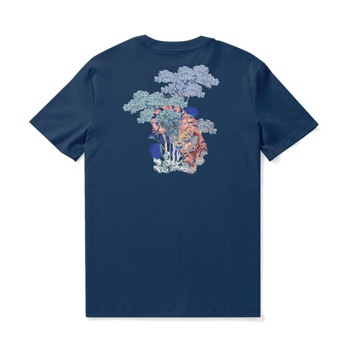 Castlebeard Hawaiian Tee For Men Tigar Tee Crew Neck 100% Cotton By Cigar