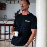 Castlebeard Hawaiian Tee For Men Working on Myself By Loindaflow Tee Crew Neck 100% Cotton - BLACK By Laihha Organna, view 2