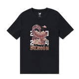 Castlebeard Hawaiian Tee For Men Year of the Dragon 2024 Tee Crew Neck 100% Cotton - BLACK By Shawn, view 2