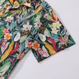 Castlebeard Hawaiian Tropical Shirt For Men Floral Butterfly Fantasy Shirt Camp Collar 100% Cotton By Cigar, view 4