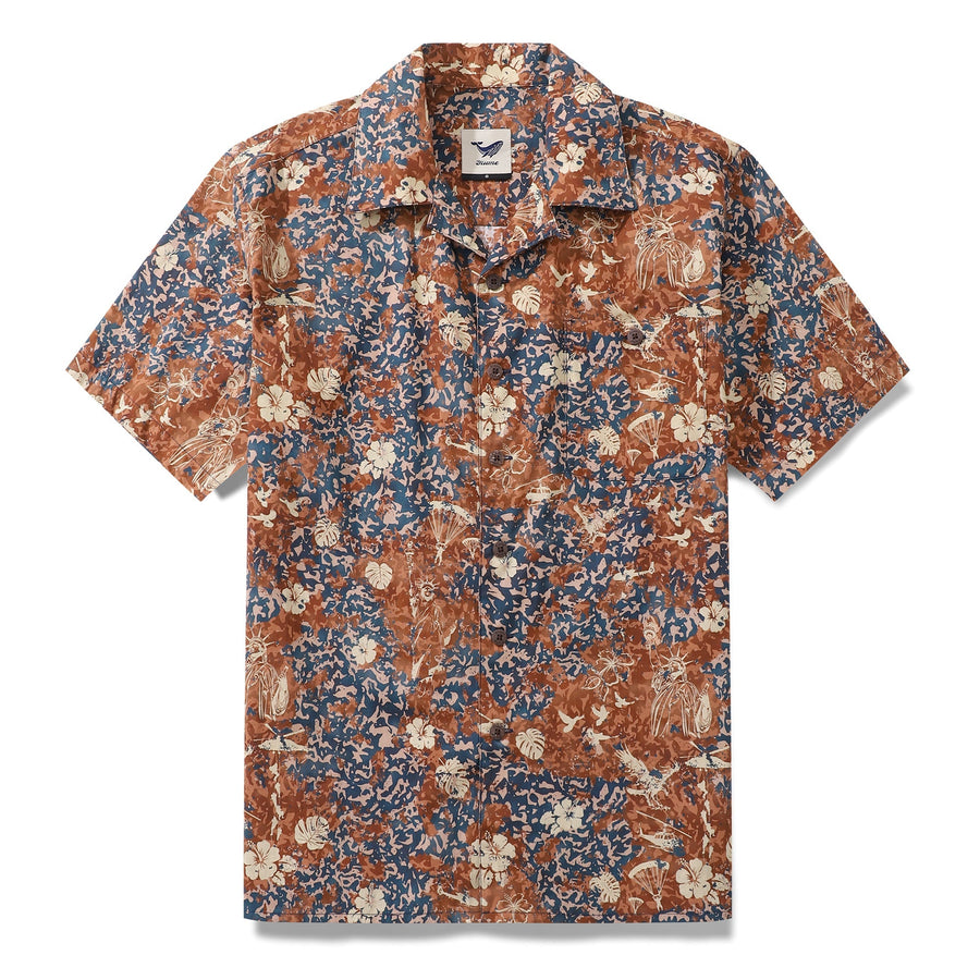 Castlebeard Independence Day Hawaiian Shirt For Men Once Upon A Time Print Shirt Camp Collar 100% Cotton By Yakima