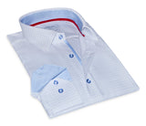 Castlebeard James Button-Up Shirt With Contrast Details // Blue Check // Contemporary Fit (Regular), view 2
