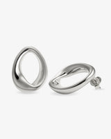 Castlebeard Kate Sculptural Open Oval Gold Statement Earrings, view 5