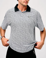 Castlebeard Labyrinth Polo - White / Black, view 3