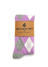 Castlebeard Lavender and Grey Argyle Socks, view 2