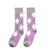 Castlebeard Lavender and Grey Argyle Socks, view 3