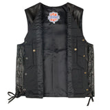 Castlebeard Legendary Dixon Men's Leather Motorcycle Vest, view 2