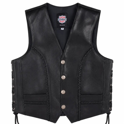 Castlebeard Legendary Gunslinger Men's Leather Vest