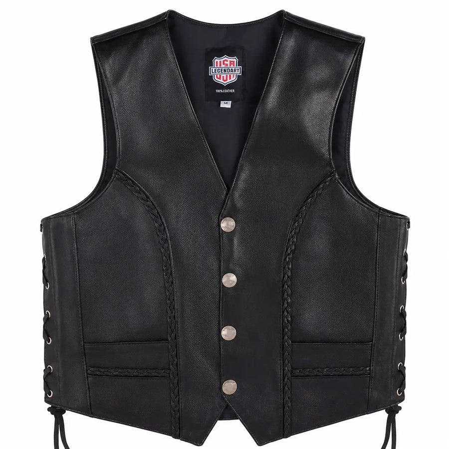 Castlebeard Legendary Gunslinger Men's Leather Vest
