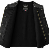 Castlebeard Legendary LowLife Z Perforated Black Leather Vest, view 2