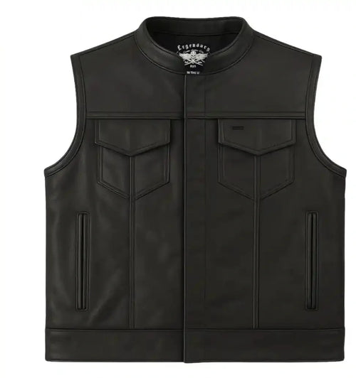 Castlebeard Legendary Outlaw Men's Leather Motorcycle Vest