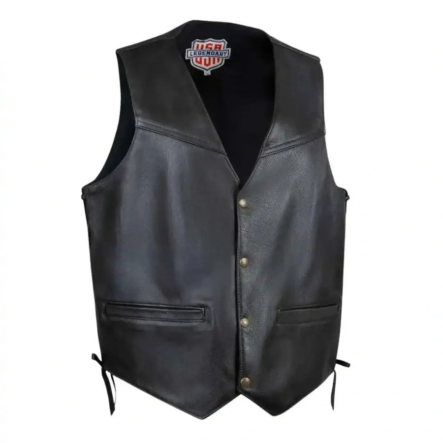 Castlebeard Legendary Peacekeeper Vintage Leather Gun-Pocket Vest