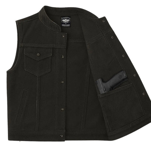 Castlebeard Legendary Revolution Men's Black Denim Vest