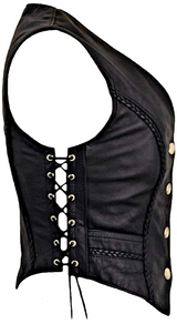 Castlebeard Legendary Vikla Chikla Women's Braided Leather Vest, view 3