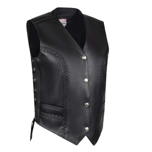 Castlebeard Legendary Women's Braided Leather Vest