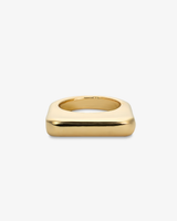 Castlebeard Lily Chunky Square Gold Signet Statement Ring, view 5