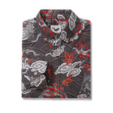 Castlebeard Long Sleeve Hawaiian Shirt For Men The Dragon's Flight Cotton Button-down Aloha Shirt By Sun, view 2