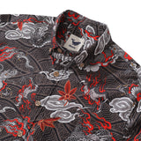 Castlebeard Long Sleeve Hawaiian Shirt For Men The Dragon's Flight Cotton Button-down Aloha Shirt By Sun, view 3