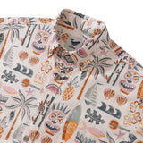 Castlebeard Long Sleeve Hawaiian Shirt For Men Tiki Beach By House of Haricot Cotton Button-down Aloha Shirt, view 2