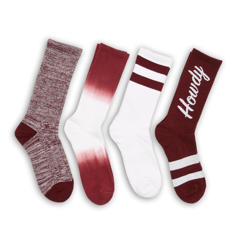 Castlebeard Maroon Casual Sock 4 Pack
