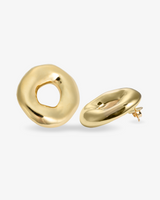 Castlebeard Mary Organic Donut Gold Statement Earrings, view 3