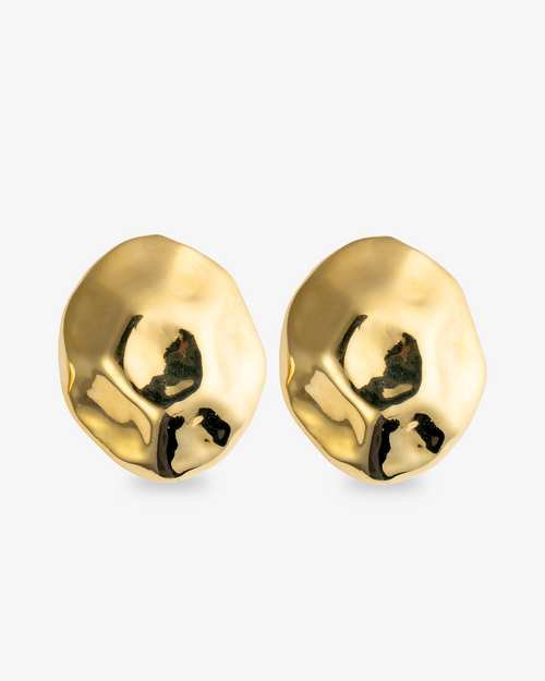 Castlebeard Mayara Oversized Organic Gold Stud Earrings
