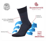 Castlebeard Men’s Bamboo Dress Socks 3-Pack, Ribbed, Slate & Navy, view 5