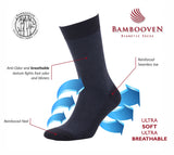 Castlebeard Men’s Bamboo Trouser Socks 6-Pack, All Black, view 6