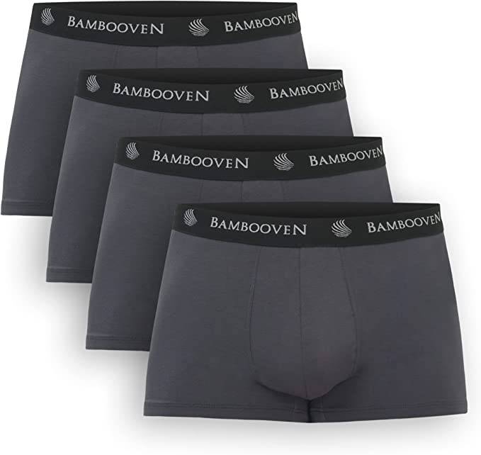 Castlebeard Men’s Bamboo Trunks with Pouch 4-Pack