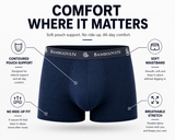 Castlebeard Men’s Bamboo Trunks with Pouch 4-Pack, view 2