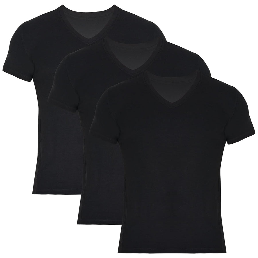 Castlebeard Men’s Bamboo V-Neck Undershirts 3-Pack