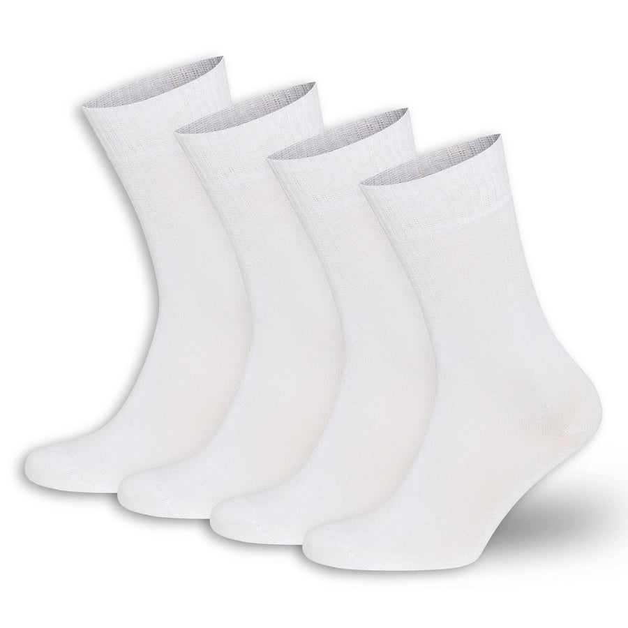 Castlebeard Men’s & Women’s Bamboo Diabetic Crew Socks 4-Pack