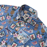 Castlebeard Men's 1970s Vintage Hawaiian Shirt Button-down Short Sleeve Aloha Beach Shirt By Amy, view 2