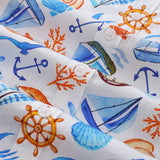 Castlebeard Men's 1970s Vintage Hawaiian Shirt Sailing Adventure Print Cotton Button-down By Julia Madoka, view 5