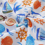 Castlebeard Men's 1970s Vintage Hawaiian Shirt Sailing Adventure Print Cotton Button-down By Julia Madoka, view 6