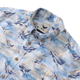 Castlebeard Men's Airplane Hawaiian Shirt Pioneering Pilots Print Cotton Short Sleeve Aloha Shirt By Amy, view 2
