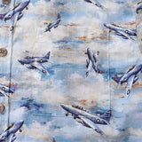 Castlebeard Men's Airplane Hawaiian Shirt Pioneering Pilots Print Cotton Short Sleeve Aloha Shirt By Amy, view 3