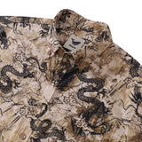 Castlebeard Men's Dragon Shirt Totem Cotton Button-down 1980s Vintage Short Sleeve Hawaiian Shirt By Sun, view 2