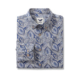Castlebeard Men's Hawaiian Floral Pattern Series 1 Elm Tree Print Cotton Button-down Long Sleeve Aloha Shirt By Sun, view 2