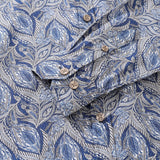Castlebeard Men's Hawaiian Floral Pattern Series 1 Elm Tree Print Cotton Button-down Long Sleeve Aloha Shirt By Sun, view 5