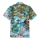 Castlebeard Men's Hawaiian Shirt 1950s Vintage Map Print Cotton Button-down Short Sleeve Aloha Shirt By Sylvia, view 2