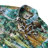 Castlebeard Men's Hawaiian Shirt 1950s Vintage Map Print Cotton Button-down Short Sleeve Aloha Shirt By Sylvia, view 3